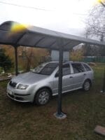 ARCADIA 1, Carport din aluminiu, gri antracit, acoperis curb cu policarbonat Anti-UV, 485x302x250 cm, CAR3048ALRP - imagine 8