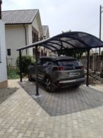 ARCADIA 1, Carport din aluminiu, gri antracit, acoperis curb cu policarbonat Anti-UV, 485x302x250 cm, CAR3048ALRP - imagine 13
