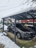 ARCADIA 1, Carport din aluminiu, gri antracit, acoperis curb cu policarbonat Anti-UV, 485x302x250 cm, CAR3048ALRP - imagine 22