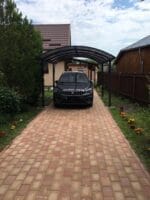 ARCADIA 1, Carport din aluminiu, gri antracit, acoperis curb cu policarbonat Anti-UV, 485x302x250 cm, CAR3048ALRP - imagine 11