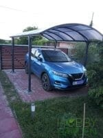 ARCADIA 1, Carport din aluminiu, gri antracit, acoperis curb cu policarbonat Anti-UV, 485x302x250 cm, CAR3048ALRP - imagine 17
