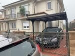 PLATON, Carport din aluminiu, gri antracit, acoperis plat, inclinat, cu policarbonat Anti-UV, 500x294x232 cm, CAR3050ALTP - imagine 6