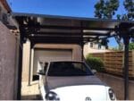 PLATON, Carport din aluminiu, gri antracit, acoperis plat, inclinat, cu policarbonat Anti-UV, 500x294x232 cm, CAR3050ALTP - imagine 15