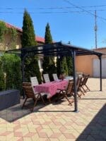 PLATON, Carport din aluminiu, gri antracit, acoperis plat, inclinat, cu policarbonat Anti-UV, 500x294x232 cm, CAR3050ALTP - imagine 9