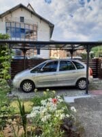 PLATON, Carport din aluminiu, gri antracit, acoperis plat, inclinat, cu policarbonat Anti-UV, 500x294x232 cm, CAR3050ALTP - imagine 13