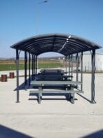 ARCADIA 1, Carport din aluminiu, gri antracit, acoperis curb cu policarbonat Anti-UV, 485x302x250 cm, CAR3048ALRP - imagine 14