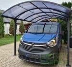 ARCADIA 1, Carport din aluminiu, gri antracit, acoperis curb cu policarbonat Anti-UV, 485x302x250 cm, CAR3048ALRP