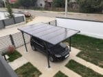 PLATON, Carport din aluminiu, gri antracit, acoperis plat, inclinat, cu policarbonat Anti-UV, 500x294x232 cm, CAR3050ALTP - imagine 17
