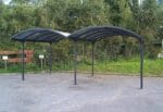 ARCADIA 2, Carport dublu cu structura din aluminiu si acoperiș curbat din policarbonat anti-UV, 485x600x250cm - CAR6048ALRP - imagine 4