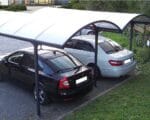 ARCADIA 2, Carport dublu cu structura din aluminiu si acoperiș curbat din policarbonat anti-UV, 485x600x250cm - CAR6048ALRP