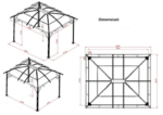 GLORIETTE, Pavilion-Foisor de gradina, Aluminiu /gri antracit, Perdea/poliester tratat, 360x300x280 cm, 10 m², GL3630AL - imagine 3