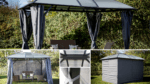 GLORIETTE, Pavilion-Foisor de gradina, Aluminiu /gri antracit, Perdea/poliester tratat, 360x300x280 cm, 10 m², GL3630AL - imagine 7
