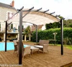PETALE, Pergola curbata din aluminiu, gri antracit, copertina retractabila din poliester, diverse culori,  360x340x260 cm, 11 m² - imagine 8