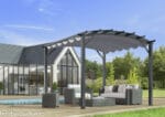 PETALE, Pergola curbata din aluminiu, gri antracit, copertina retractabila din poliester, diverse culori,  360x340x260 cm, 11 m² - imagine 6