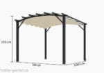 PETALE, Pergola curbata din aluminiu, gri antracit, copertina retractabila din poliester, diverse culori,  360x340x260 cm, 11 m² - imagine 3