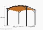 PETALE, Pergola curbata din aluminiu, gri antracit, copertina retractabila din poliester, diverse culori,  360x340x260 cm, 11 m² - imagine 5