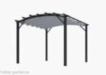 PETALE, Pergola curbata din aluminiu, gri antracit, copertina retractabila din poliester, diverse culori,  360x340x260 cm, 11 m² - imagine 4