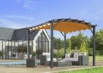 PETALE, Pergola curbata din aluminiu, gri antracit, copertina retractabila din poliester, diverse culori,  360x340x260 cm, 11 m² - imagine 7
