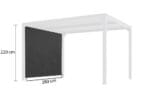 PERDEA DIN PVC tesuta, culoare gri, compatibila cu pergolele bioclimatice PER2430BI si PER3630BI, pentru latura de 300cm, dimensiuni 288cm x 220cm. Ref#PERBIR30 - imagine 3