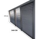 Paravan cu lamele mobile din aluminiu pentru latura de 3.6m, compatibil cu pergolele bioclimatice PER3630BI si PER3660BI
