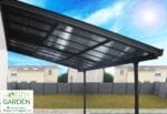 SELENE - Pergola pentru terasa din aluminiu vopsit electrostatic, gri antracit, cu acoperis din policarbonat tratat anti-UV, detasabil manual prin culisare  (400x301x284cm) - imagine 3