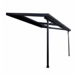 SELENE - Pergola pentru terasa din aluminiu vopsit electrostatic, gri antracit, cu acoperis din policarbonat tratat anti-UV, detasabil manual prin culisare  (400x301x284cm) - imagine 6