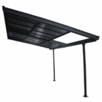 SELENE - Pergola pentru terasa din aluminiu vopsit electrostatic, gri antracit, cu acoperis din policarbonat tratat anti-UV, detasabil manual prin culisare  (400x301x284cm) - imagine 7