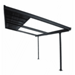 SELENE - Pergola pentru terasa din aluminiu vopsit electrostatic, gri antracit, cu acoperis din policarbonat tratat anti-UV, detasabil manual prin culisare  (400x301x284cm) - imagine 8