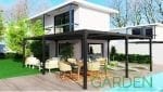 Pergola Bioclimatica SAGRADA, cu lamele orientabile, Aluminiu, Gri antracit, format in " L ", suprafata 33 m². - imagine 2