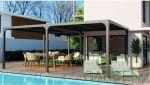 Pergola Bioclimatica SAGRADA, cu lamele orientabile, Aluminiu, Gri antracit, format in " L ", suprafata 33 m². - imagine 4