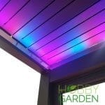 Pergola Bioclimatica Premium - ARTEMIS, Aluminiu, Gri antracit, actionare electrica cu telecomanda, iluminare cu LED (RGBW),  400x300x250cm, 12m² - imagine 16