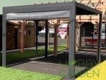 Pergola Bioclimatica Premium - ARTEMIS, Aluminiu, Gri antracit, actionare electrica cu telecomanda, iluminare cu LED (RGBW),  400x300x250cm, 12m² - imagine 13