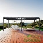 Pergola Bioclimatica Premium - APOLLO, Aluminiu, Gri antracit, actionare electrica cu telecomanda, iluminare cu LED (RGBW),  600x300x250 cm, 18 m² - imagine 14