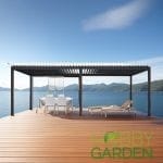 Pergola Bioclimatica Premium - APOLLO, Aluminiu, Gri antracit, actionare electrica cu telecomanda, iluminare cu LED (RGBW),  600x300x250 cm, 18 m² - imagine 13