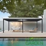 Pergola Bioclimatica Premium - APOLLO, Aluminiu, Gri antracit, actionare electrica cu telecomanda, iluminare cu LED (RGBW),  600x300x250 cm, 18 m² - imagine 12