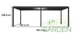 Pergola Bioclimatica Premium - APOLLO, Aluminiu, Gri antracit, actionare electrica cu telecomanda, iluminare cu LED (RGBW),  600x300x250 cm, 18 m² - imagine 2