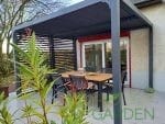 Pergola Bioclimatica Premium - ARTEMIS, Aluminiu, Gri antracit, actionare electrica cu telecomanda, iluminare cu LED (RGBW),  400x300x250cm, 12m² - imagine 6