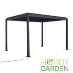 Pergola Bioclimatica Premium - ARTEMIS, Aluminiu, Gri antracit, actionare electrica cu telecomanda, iluminare cu LED (RGBW),  400x300x250cm, 12m² - imagine 4